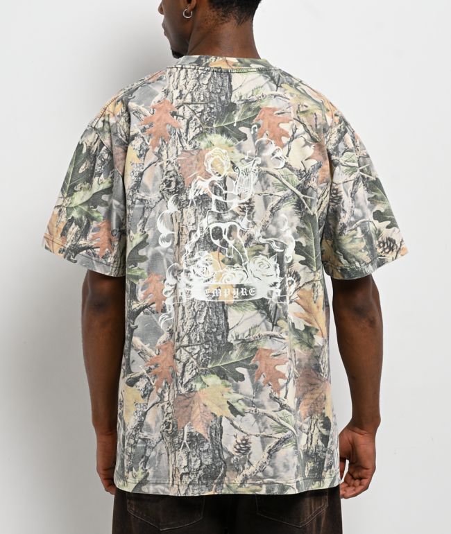 Empyre Rose Cherub Vintage Wood Camo T-Shirt