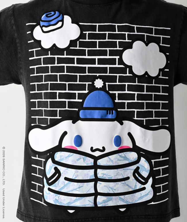 Hello Kitty® and Friends | A.LAB Cinnamoroll™ Camo Puffer Vintage Black T-Shirt