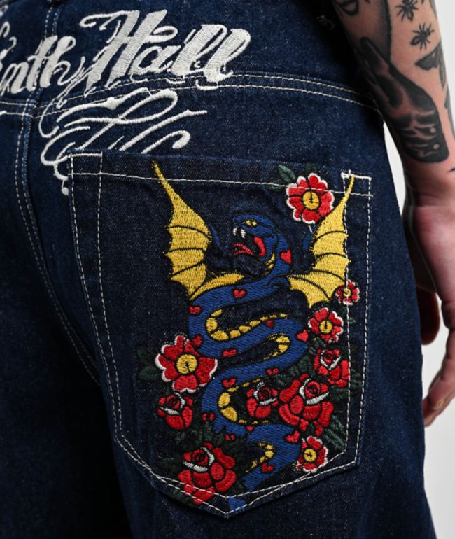 Ninth Hall Idle Rinse Blue Straight Leg Denim Jeans