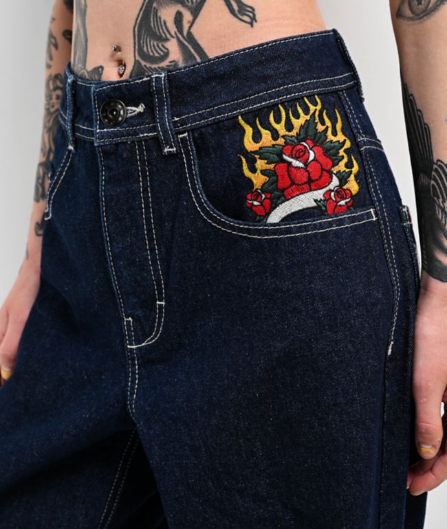 Ninth Hall Idle Rinse Blue Straight Leg Denim Jeans