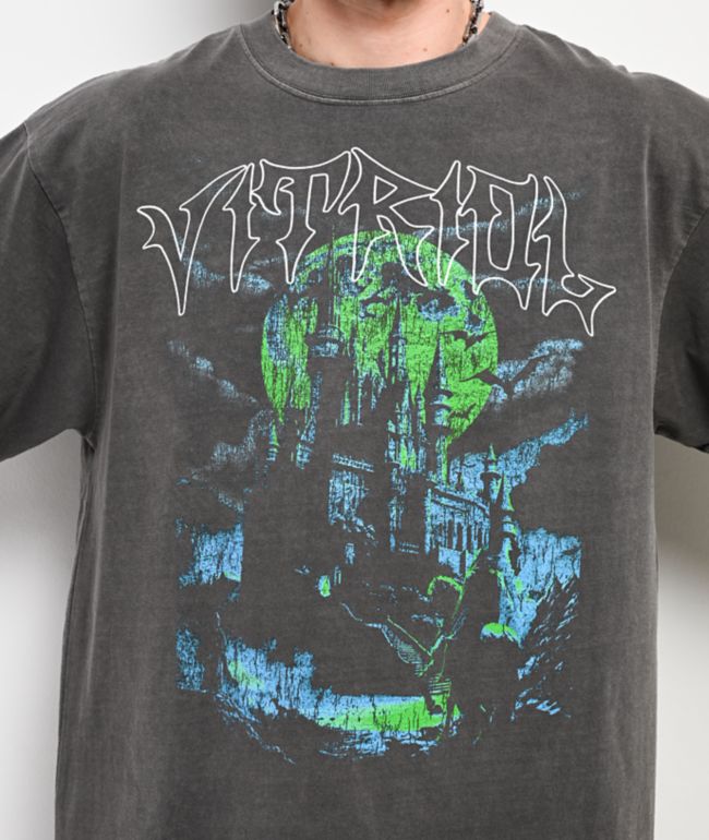 Vitriol Retro Horror Vintage Grey T-Shirt