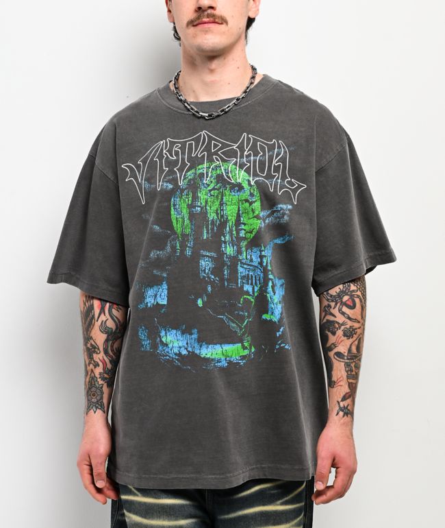 Vitriol Retro Horror Vintage Grey T-Shirt