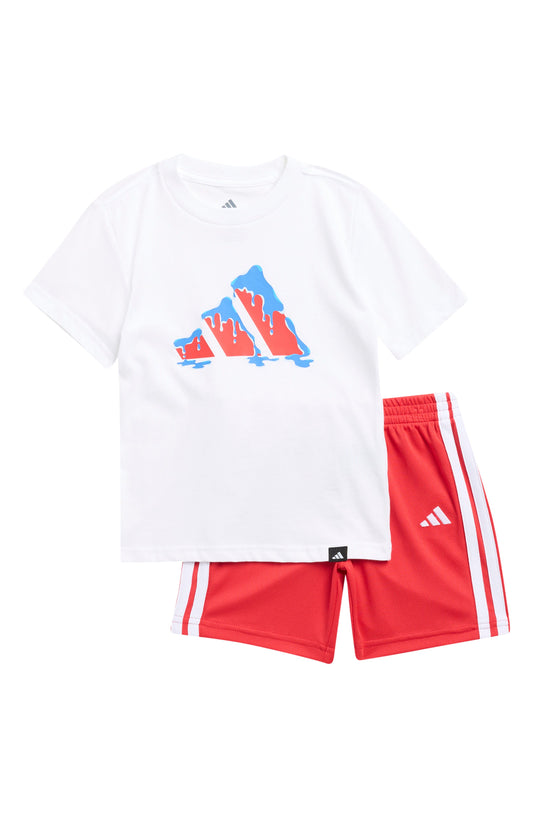 WHITE WITH RED
